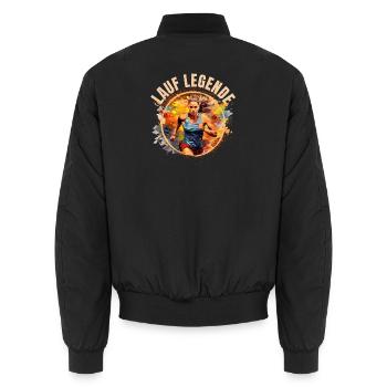 Lauf Legende - Unisex Bomberjacke - Schwarz - Hinten - AI Model Male 185 light (185cm)