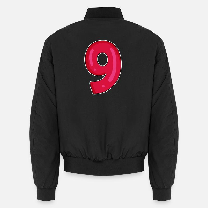 Numéro 9 - Neuf - 9 Motif - Bomber unisexe - noir