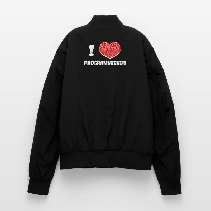 Developer Herz Programmierer Statement Informatik Unisex Bomberjacke