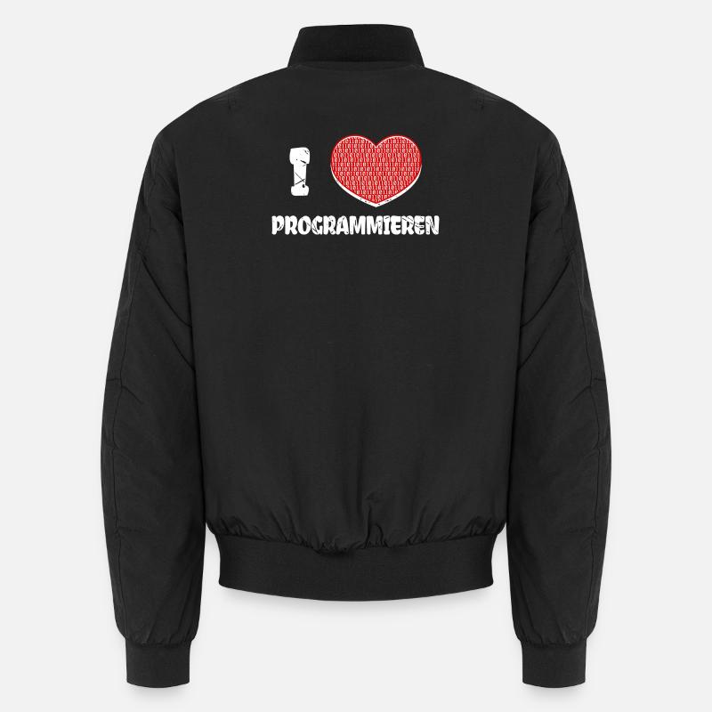 Developer Herz Programmierer Statement Informatik - Unisex Bomberjacke - Schwarz