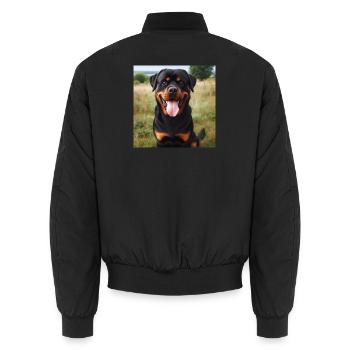 Rottweiler - Unisex Bomberjacke - Schwarz - Hinten - AI Model Male 185 light (185cm)