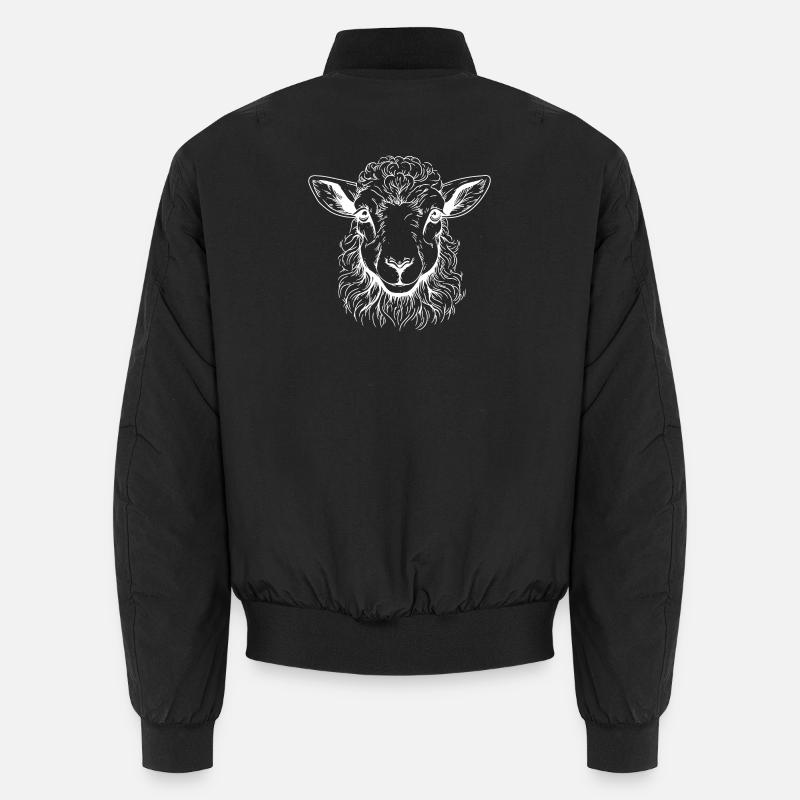 Lamb Portrait - Unisex Bomber Jacket - black