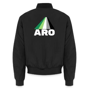 Aromantik, aromatisch, aro - Unisex Bomberjacke - Schwarz - Hinten - AI Model Male 185 light (185cm)