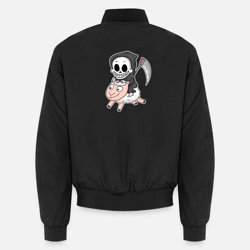 Sensenmann Schaf Motiv - Unisex Bomberjacke - Schwarz