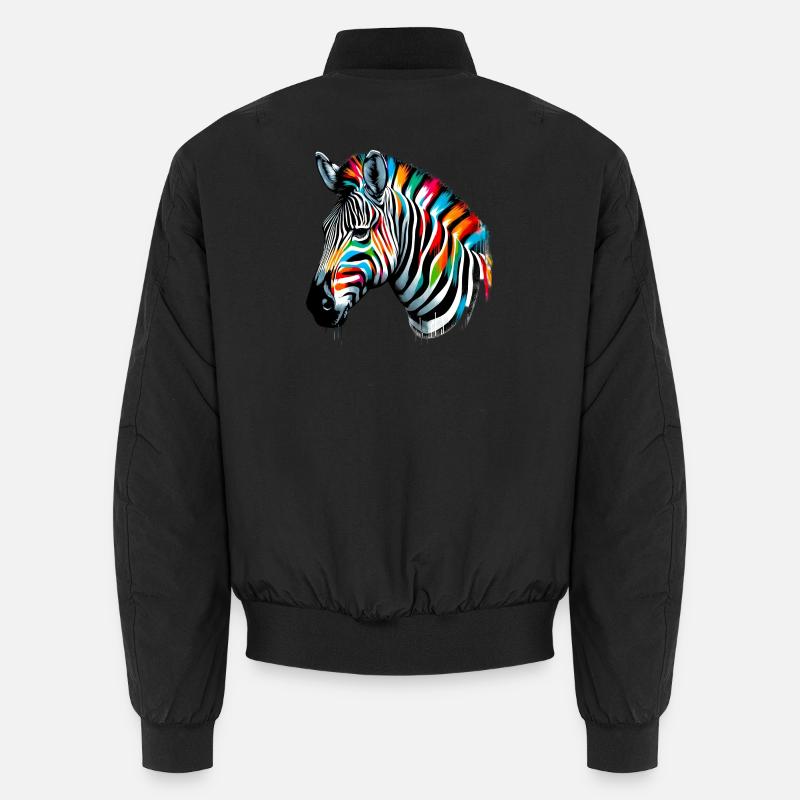 Zebra - Unisex Bomber Jacket - black
