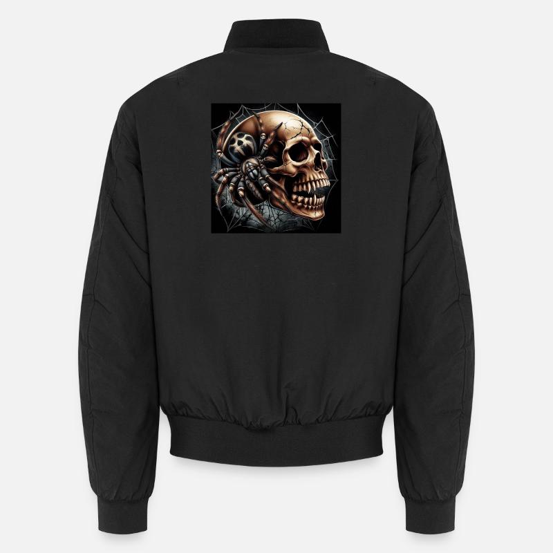 Totenkopf und Spinne - Unisex Bomberjacke - Schwarz