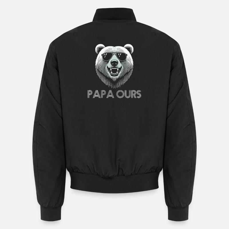 Cooler Bärenkopf mit Sonnenbrille. Unisex Bomberjacke