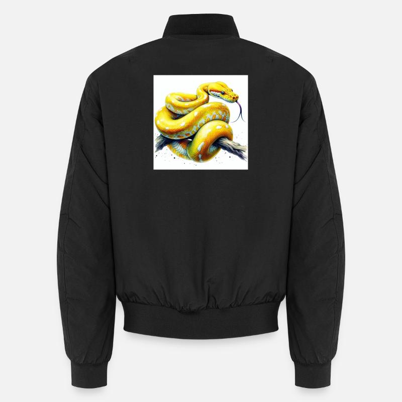 Yellow python - Unisex Bomber Jacket - black