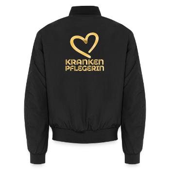 DANKESCHÖN KRANKENPFLEGERIN - Unisex Bomberjacke - Schwarz - Hinten - AI Model Male 185 light (185cm)