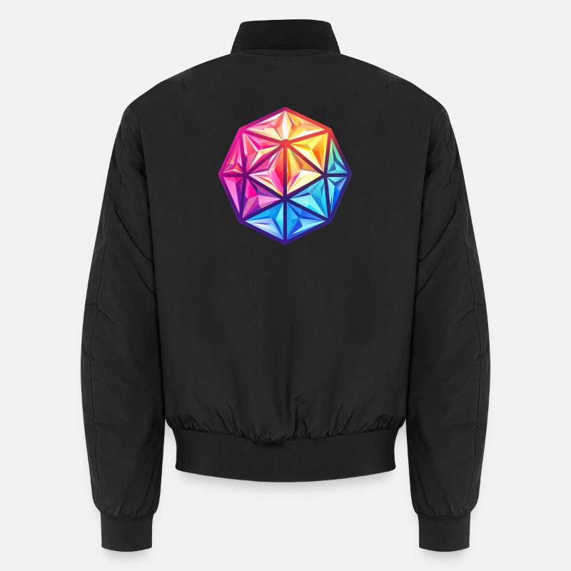 Geometric D20 D20 Cube – Fantasy RPG Unisex Bomber Jacket
