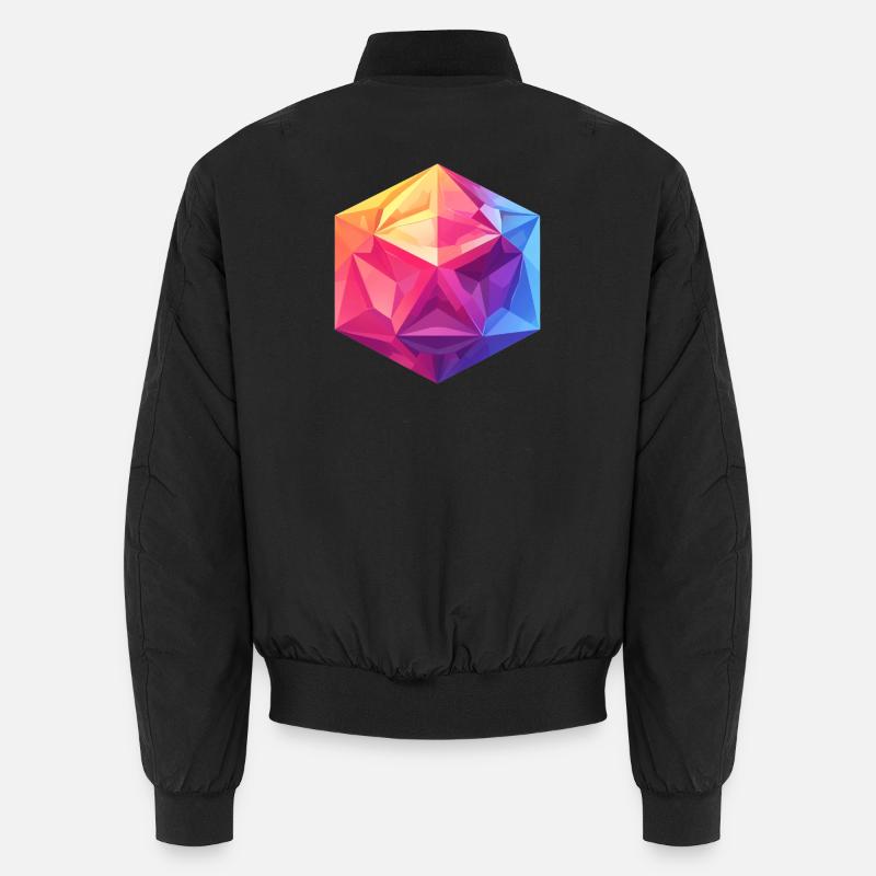 Geometric D20 Cube – Colorful RPG Design Unisex Bomber Jacket
