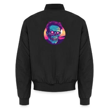 Zombie synthwave 2 - Bomber unisexe - noir - Dos - AI Model Male 185 light (185cm)