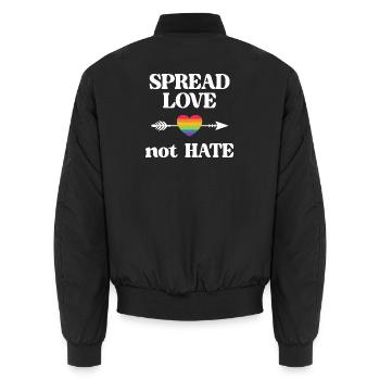 LGBT Pride Month - Verbreiten Sie Liebe statt Hass - Unisex Bomberjacke - Schwarz - Hinten - AI Model Male 185 light (185cm)