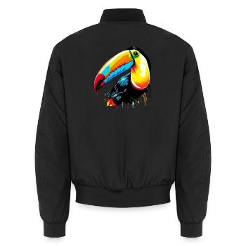 Tukan - Unisex Bomberjacke - Schwarz - Hinten - AI Model Male 185 light (185cm)