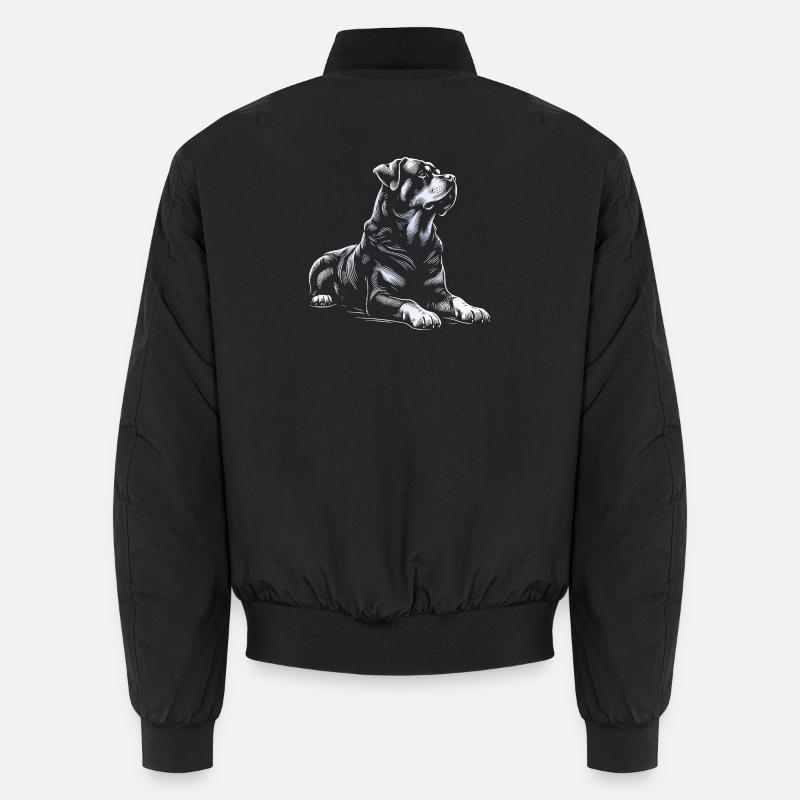 Recumbent Rottweiler - Unisex Bomber Jacket - black