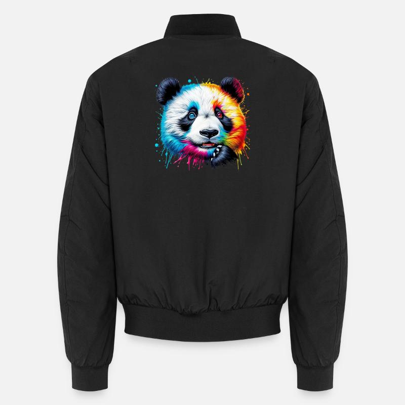 Panda - Unisex Bomber Jacket - black