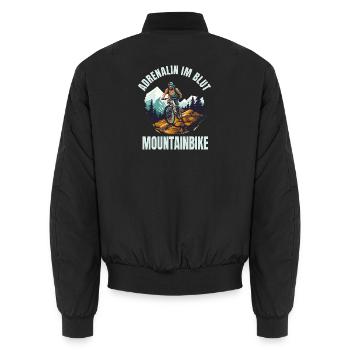 Adrenalin im Blut - Mountainbike - Unisex Bomberjacke - Schwarz - Hinten - AI Model Male 185 light (185cm)