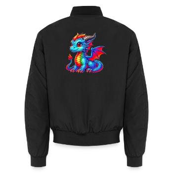 Drache - Unisex Bomberjacke - Schwarz - Hinten - AI Model Male 185 light (185cm)