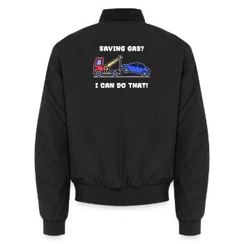 Car Statement Refueling Energy Storage Electricity - Unisex Bomber Jacket - black - Back - AI Model Male 185 light (185cm)