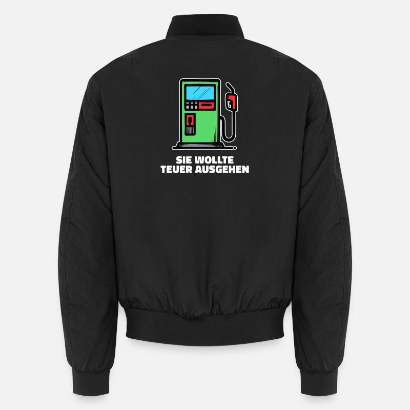 Benzin Diesel Statement Tanken Zapfsäule Strom Unisex Bomberjacke