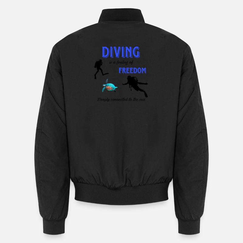 Diving Freedom Turtle - Unisex Bomber Jacket - black