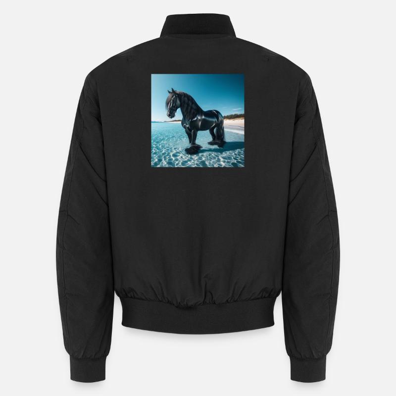 Pferd im Wasser - Unisex Bomberjacke - Schwarz
