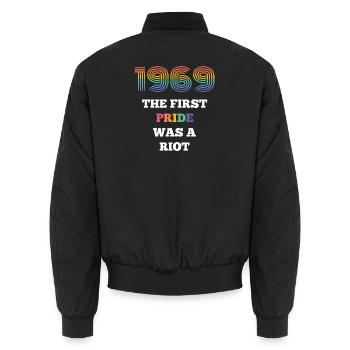 LGBT Pride Month - The First Pride Was A Riot - Unisex Bomber Jacket - black - Back - AI Model Male 185 light (185cm)
