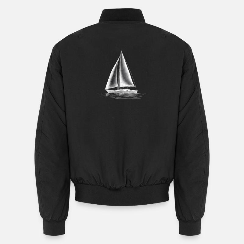 Segelboot Silhouette am Meer Unisex Bomberjacke