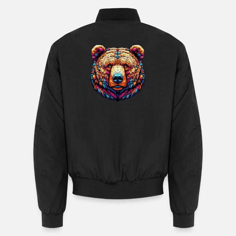 Bear - Unisex Bomber Jacket - black