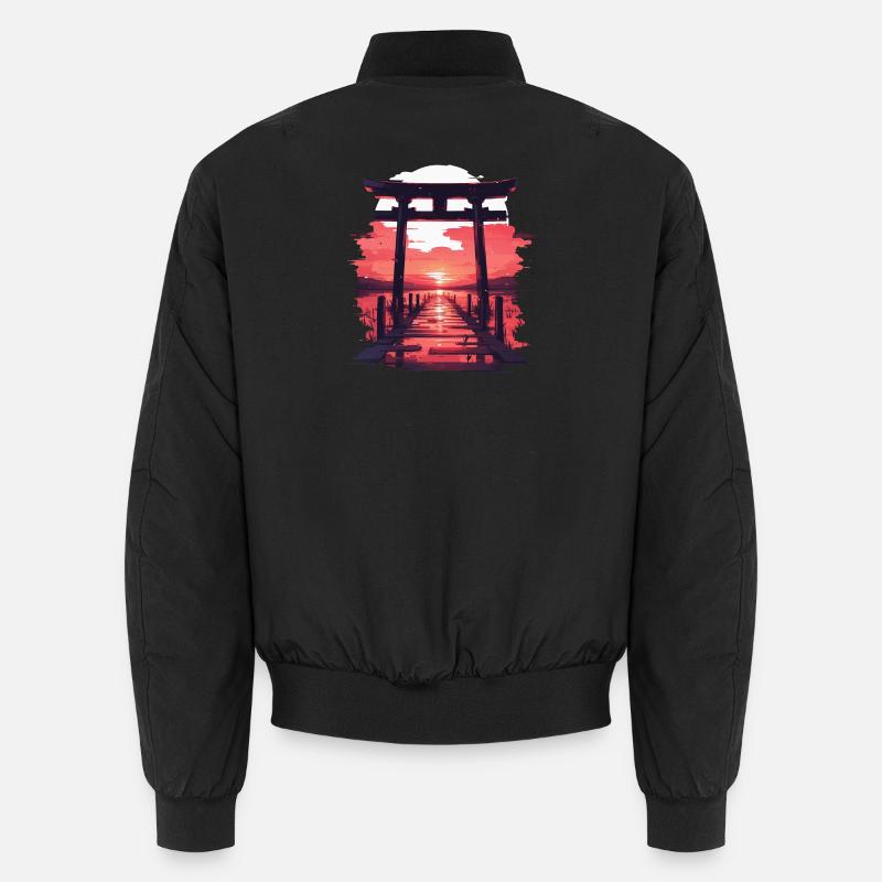 Japanese landscape - Unisex Bomber Jacket - black