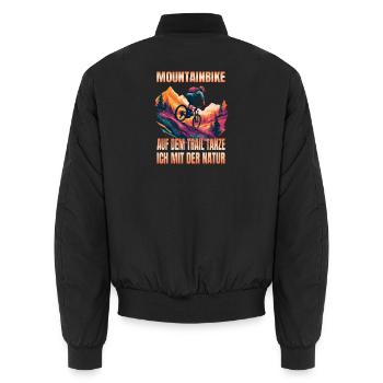 MTB: Auf dem Trail tanze ich mit der Natur - Unisex Bomberjacke - Schwarz - Hinten - AI Model Male 185 light (185cm)