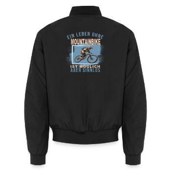 Ein Leben ohne Mountainbike ist möglich - Unisex Bomberjacke - Schwarz - Hinten - AI Model Male 185 light (185cm)