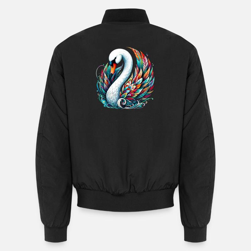 Schwan - Unisex Bomberjacke - Schwarz