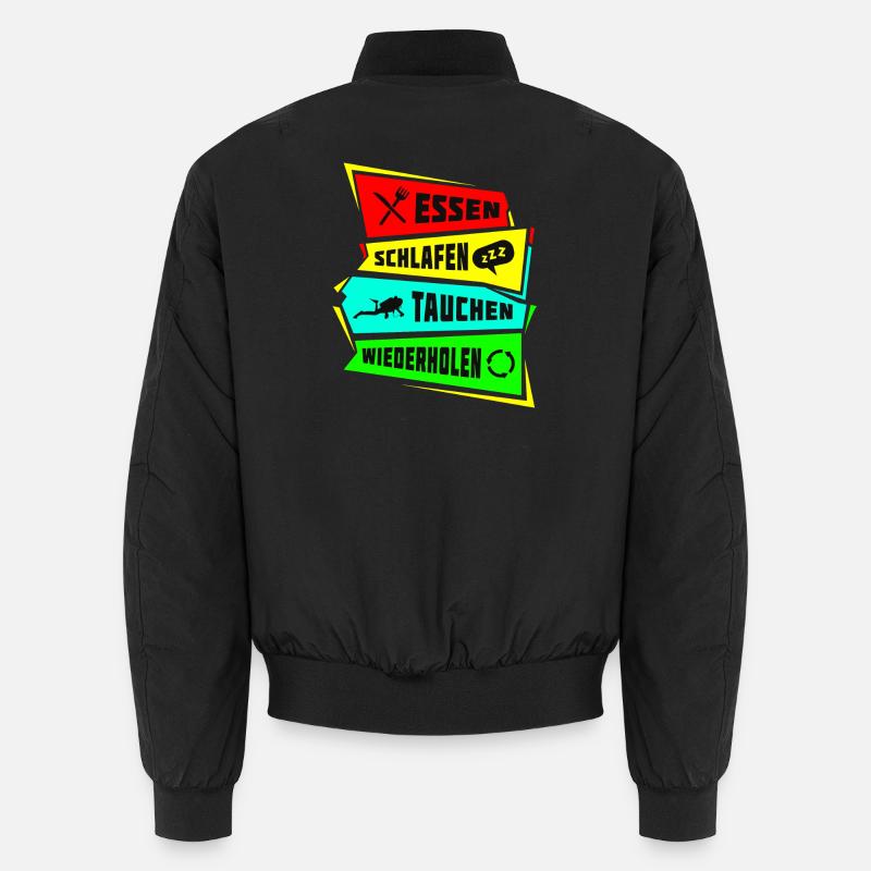 Eat Sleep Dive Repeat - Unisex Bomber Jacket - black