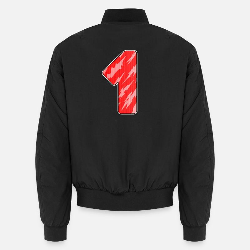 Zahl 1 Rot Muster - Erster Unisex Bomberjacke