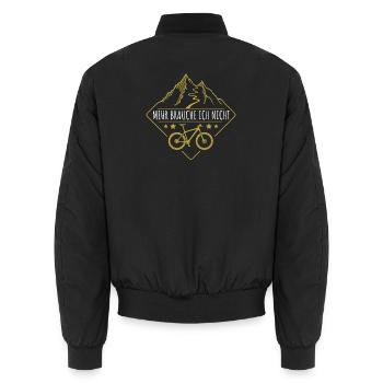 Mehr Brauche Ich Nicht - Mountainbike und Berge - Unisex Bomberjacke - Schwarz - Hinten - AI Model Male 185 light (185cm)