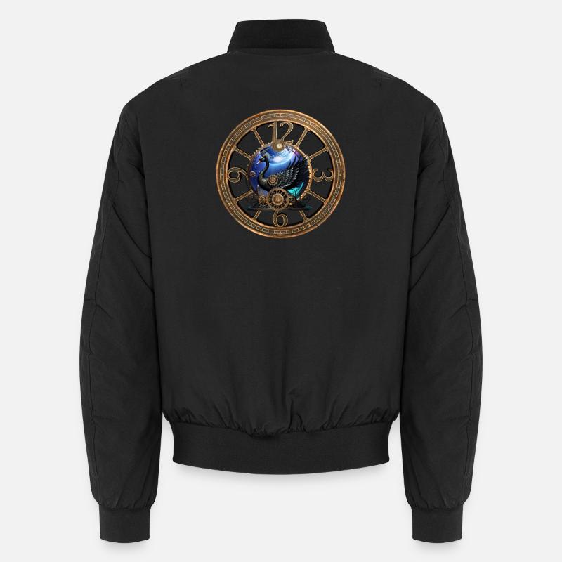 Schwarzer Steampunk-Schwan - Unisex Bomberjacke - Schwarz