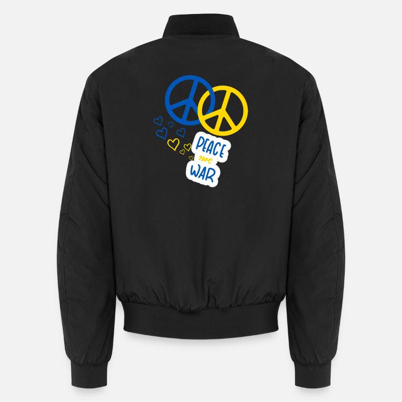 Peace not war (Yellow & Blue) - Unisex Bomber Jacket - black