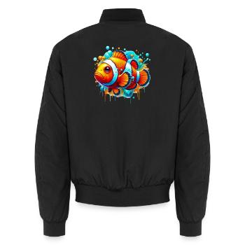 Clownfisch - Unisex Bomberjacke - Schwarz - Hinten - AI Model Male 185 light (185cm)