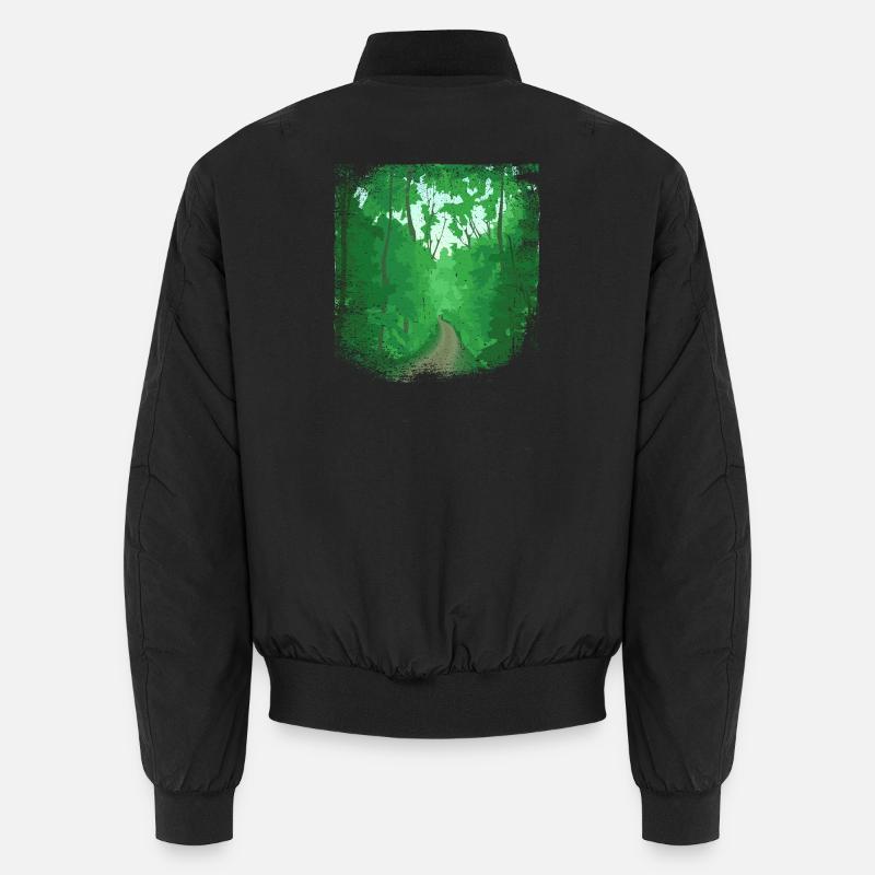 Chemin forestier avec bordure effilochée Bomber unisexe