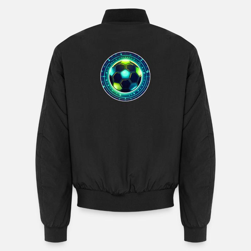 Neon Fußball Emblem mit Sternenring Unisex Bomberjacke
