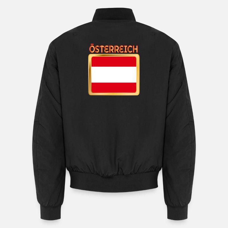 AUSTRIAN FLAG AUSTRIA - Unisex Bomber Jacket - black