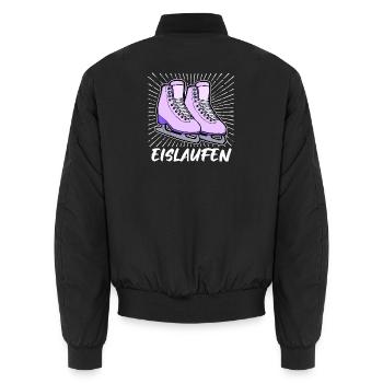 Winter Sports Ice Skating Ice Hockey Snowboard Biathlon - Unisex Bomber Jacket - black - Back - AI Model Male 185 light (185cm)