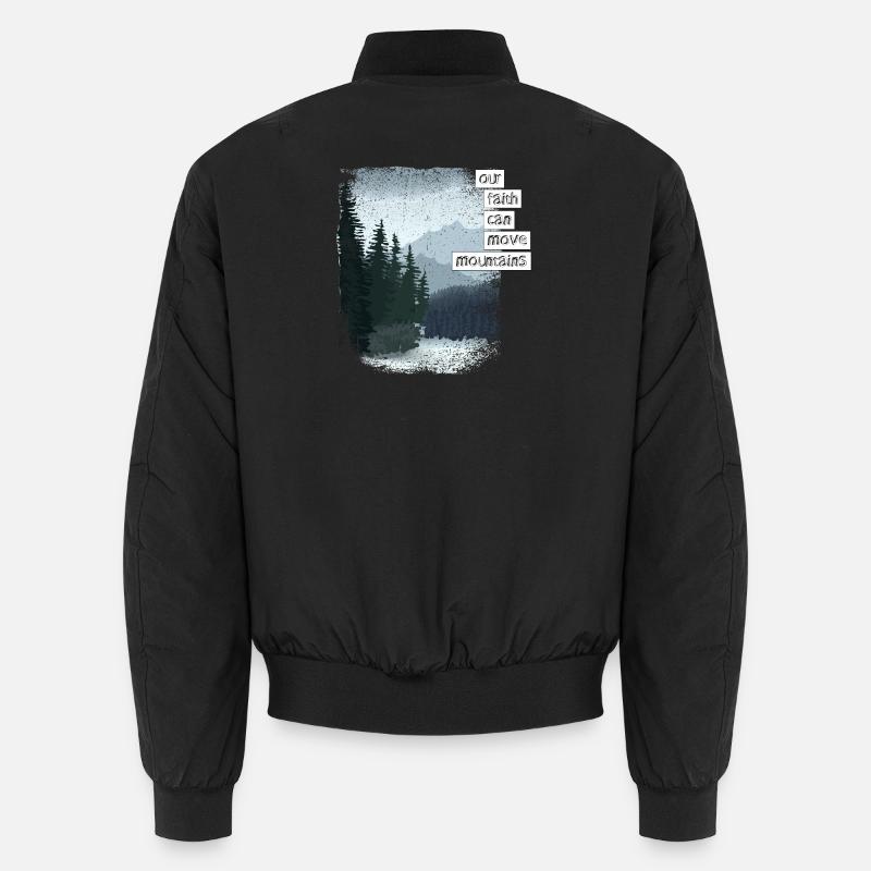 Our faith can move mountains ^ - Unisex Bomber Jacket - black