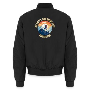 Die Gipfel sind meine Ziele - Unisex Bomberjacke - Schwarz - Hinten - AI Model Male 185 light (185cm)