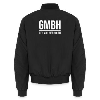 GmbH Geh mal Bier holen - Unisex Bomberjacke - Schwarz - Hinten - AI Model Male 185 light (185cm)