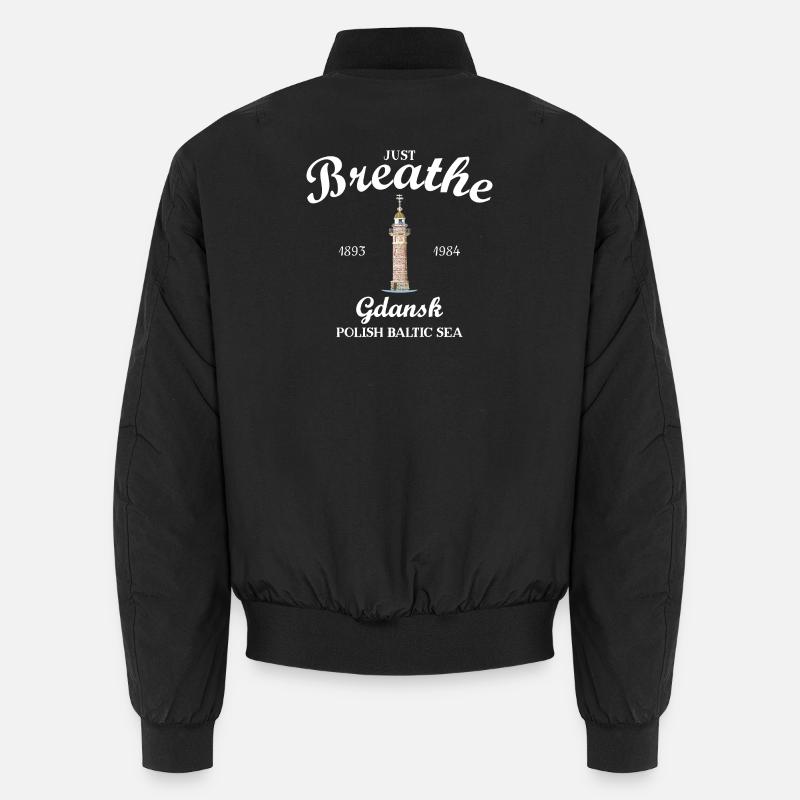 Gdansk Lighthouse, Take a Deep Breath, Poland Drawing Unisex Bomber Jacket