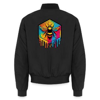 Abeille - Bomber unisexe - noir - Dos - AI Model Male 185 light (185cm)