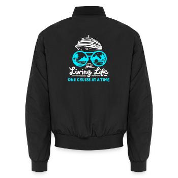 Kreuzfahrtschiff Kreuzfahrt - Unisex Bomberjacke - Schwarz - Hinten - AI Model Male 185 light (185cm)
