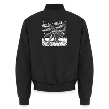 Black and white dinosaur skeletons for dinosaur fans - Unisex Bomber Jacket - black - Back - AI Model Male 185 light (185cm)